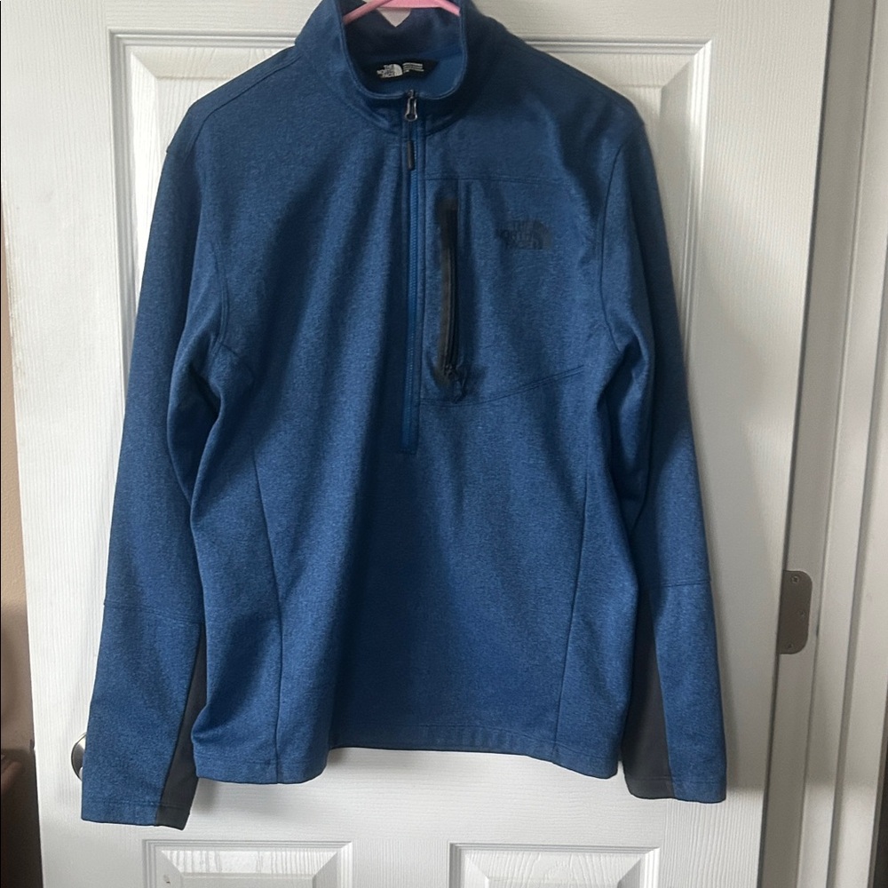 Men’s The North Face Blue Half-Zip Pullover - Picture 1 of 7
